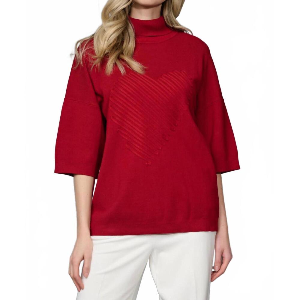 NEW PICADILLY heart embellished top in sangria